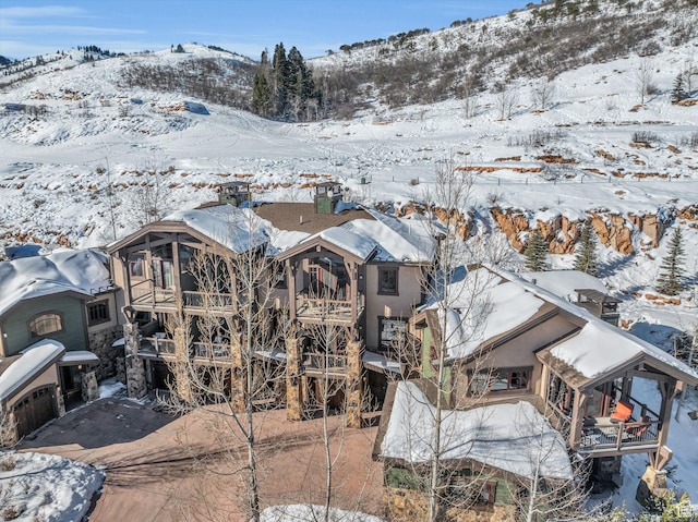 4163 Fairway Ln Unit B-4, Park City, UT 84098 - snowy aerial view with a mountain view