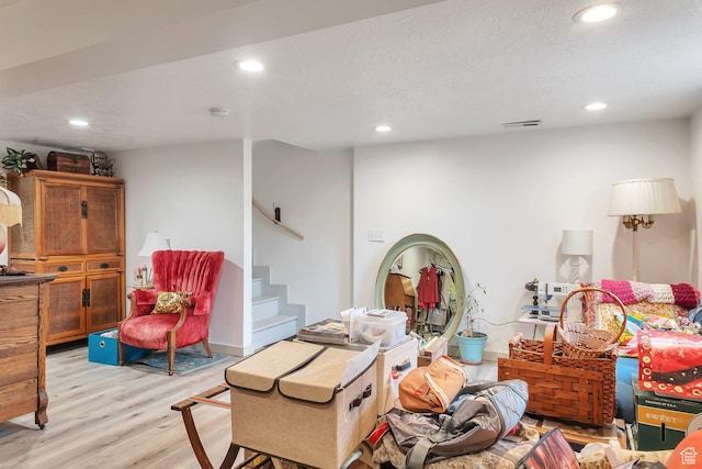 700 S 800 E, Springville, UT 84663 - living area featuring light hardwood / wood-style floors and a textured ceiling