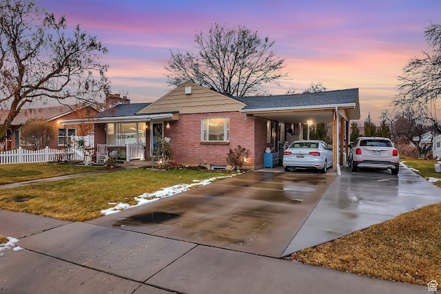 700 S 800 E, Springville, UT 84663 - single story home with a carport, a yard, and covered porch