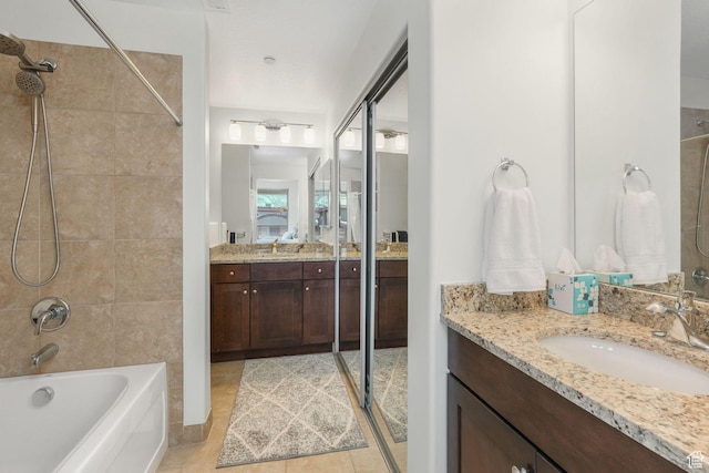 6169 E Park Ln S Unit 60, Park City, UT 84098 - bathroom featuring vanity, tile patterned flooring, and tiled shower / bath
