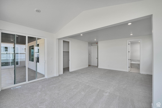 6184 W Teton Ranch Dr S Unit 304, Herriman, UT 84096 - spare room featuring vaulted ceiling, carpet floors, recessed lighting, and baseboards