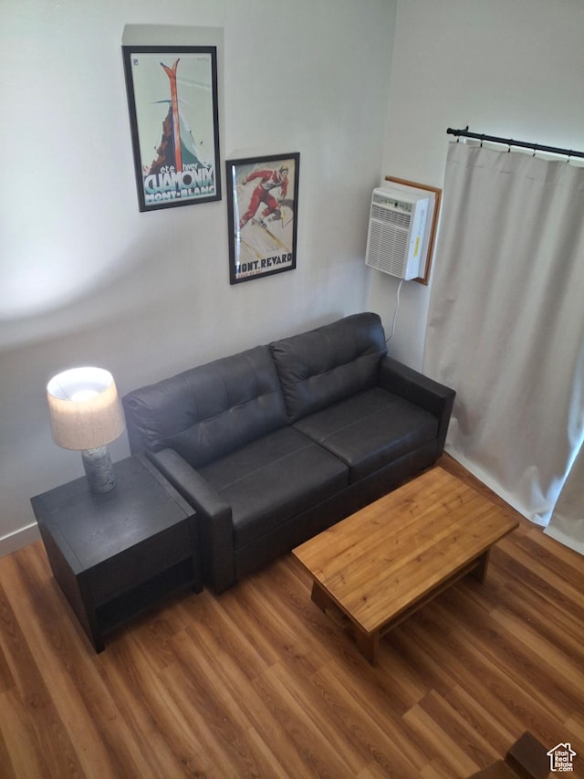 2255 Sidewinder Dr Unit 621, Park City, UT 84060 - living room with wood-type flooring and a wall mounted AC
