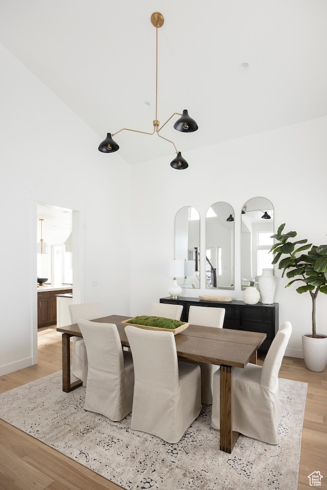 dining room with light wood-type flooring