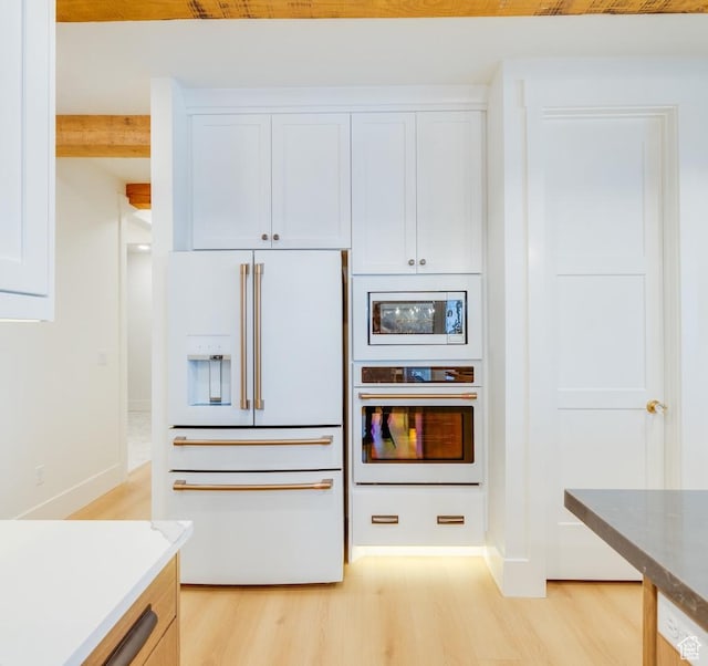 1292 S 1220 E, Salem, UT 84653 - kitchen with light wood-style flooring, white cabinetry, and white appliances