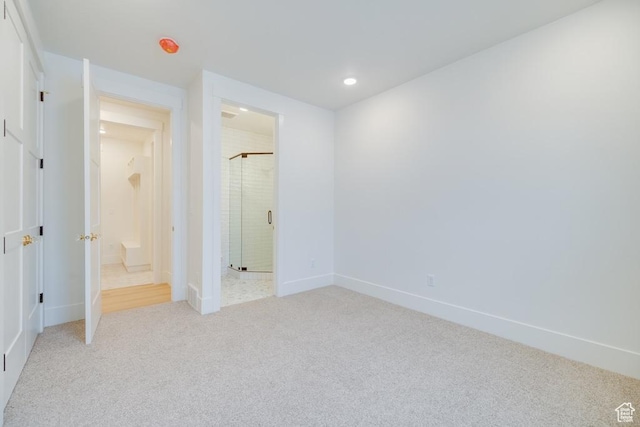 1292 S 1220 E, Salem, UT 84653 - unfurnished bedroom featuring light colored carpet, baseboards, ensuite bathroom, and recessed lighting