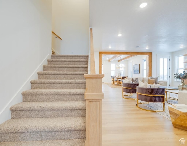 1292 S 1220 E, Salem, UT 84653 - stairs with wood finished floors and recessed lighting