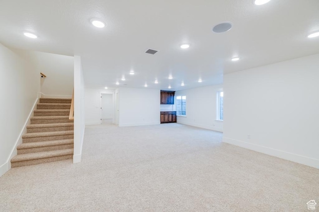 1292 S 1220 E, Salem, UT 84653 - basement with recessed lighting, baseboards, stairs, and light colored carpet