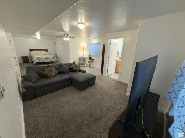 1855 N 860 W, Orem, UT 84057 - living area featuring a ceiling fan, carpet floors, and baseboards