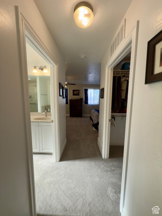 1855 N 860 W, Orem, UT 84057 - hallway featuring carpet floors, a sink, and baseboards