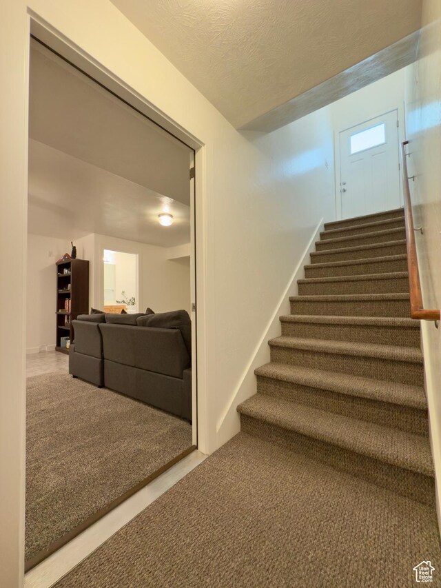 1855 N 860 W, Orem, UT 84057 - stairway featuring a textured ceiling