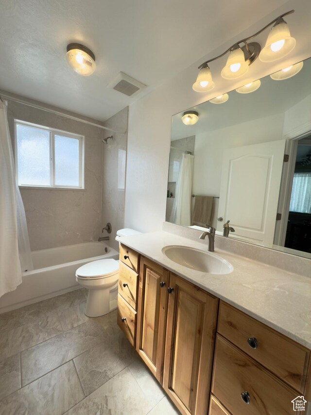 1855 N 860 W, Orem, UT 84057 - bathroom with shower / bath combo, vanity, and toilet