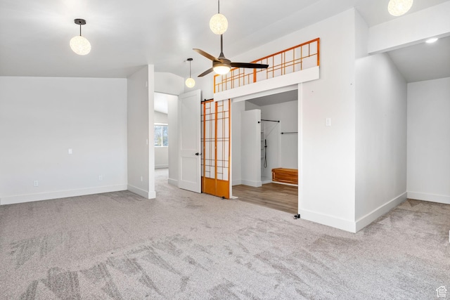 506 S 330 E, American Fork, UT 84003 - empty room with carpet, baseboards, lofted ceiling, and ceiling fan