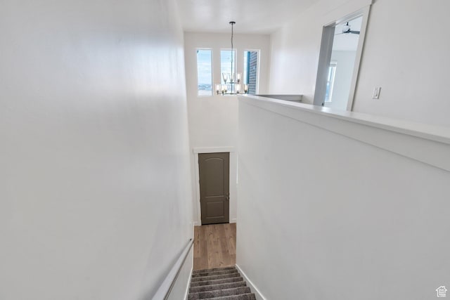 1455 N 3600 W, Lehi, UT 84043 - stairway with wood-type flooring and a notable chandelier