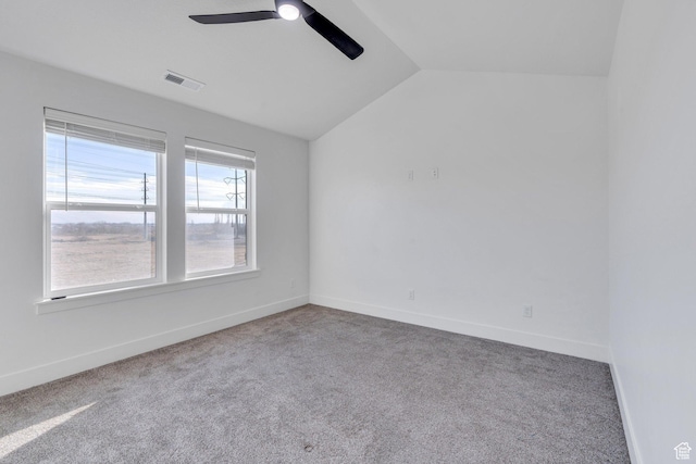 1455 N 3600 W, Lehi, UT 84043 - unfurnished room with vaulted ceiling, ceiling fan, and carpet
