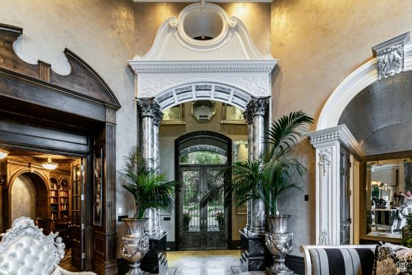property entrance featuring french doors