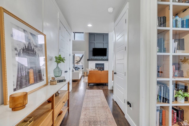 668 W Leroy Cir, Saratoga Springs, UT 84045 - interior space with dark wood-style flooring and recessed lighting