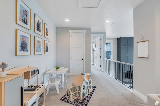 668 W Leroy Cir, Saratoga Springs, UT 84045 - interior space featuring baseboards, recessed lighting, and light colored carpet