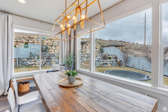 668 W Leroy Cir, Saratoga Springs, UT 84045 - sunroom / solarium with an inviting chandelier