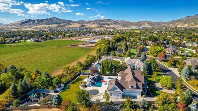 aerial view featuring a mountain view