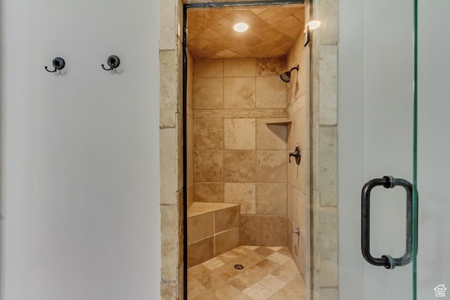 bathroom featuring walk in shower
