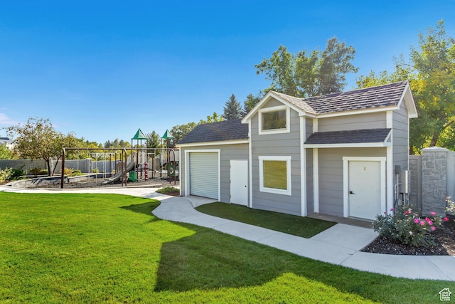 exterior space with a yard