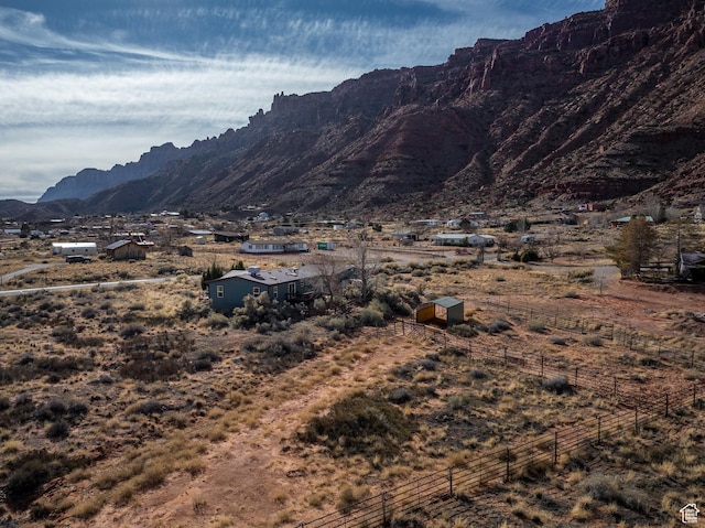 property view of mountains featuring a rural view