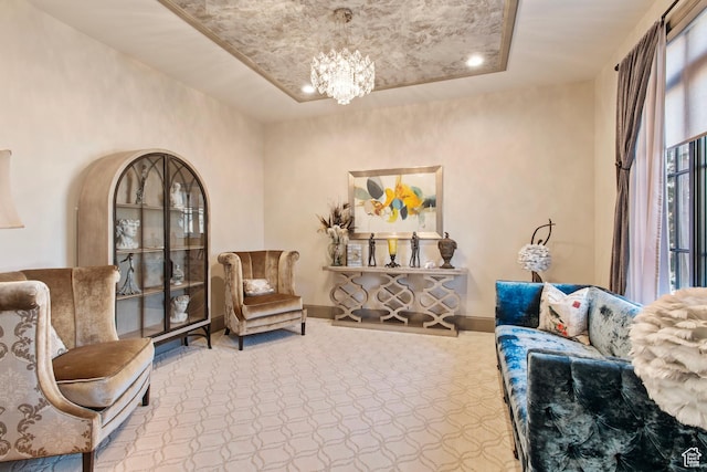 9632 N 5650 W, Highland, UT 84003 - sitting room with carpet flooring and a chandelier