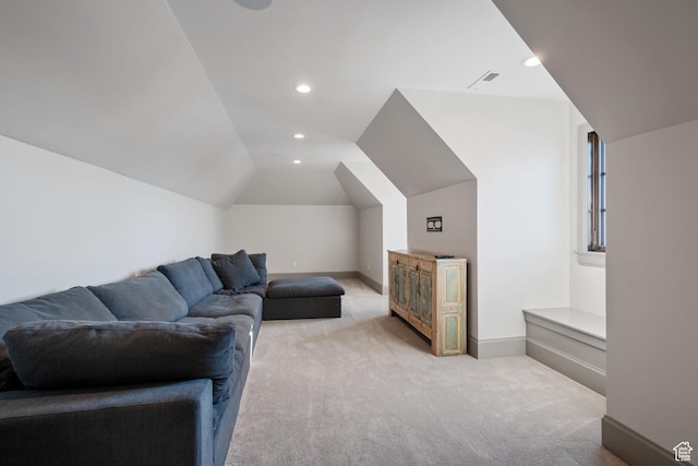 9632 N 5650 W, Highland, UT 84003 - carpeted living room featuring lofted ceiling