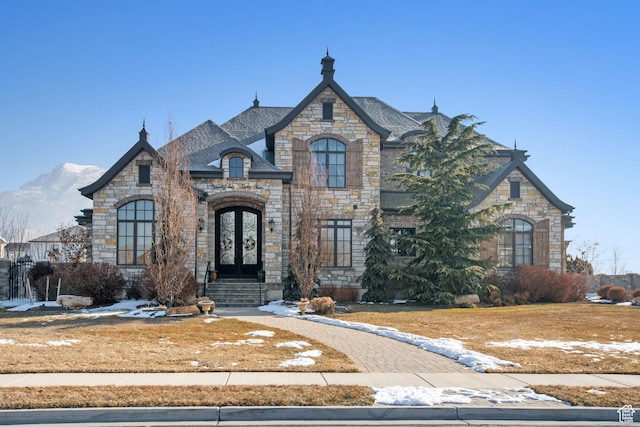 french country home featuring french doors