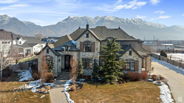 9632 N 5650 W, Highland, UT 84003 - french provincial home with a mountain view and a front lawn