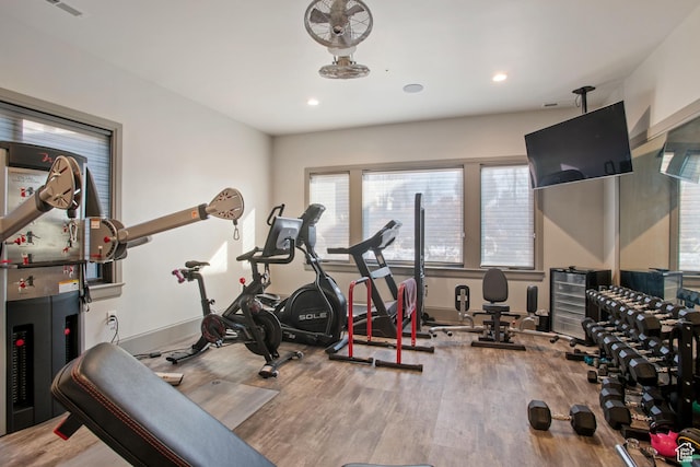 9632 N 5650 W, Highland, UT 84003 - workout room with hardwood / wood-style floors