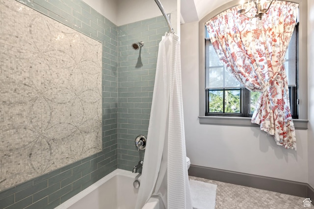 9632 N 5650 W, Highland, UT 84003 - bathroom featuring toilet and shower / bath combo with shower curtain