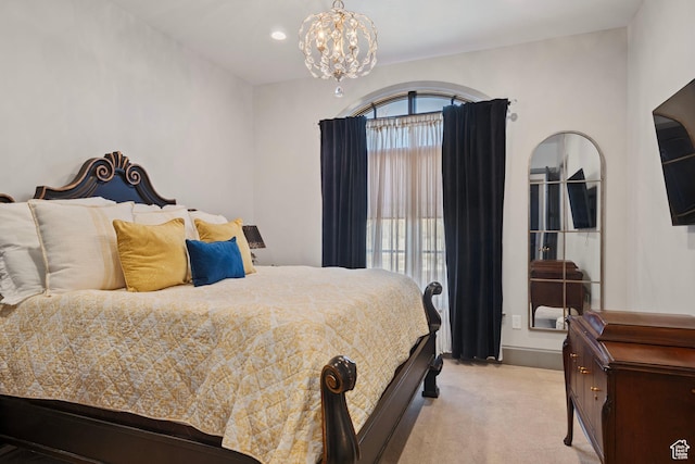 9632 N 5650 W, Highland, UT 84003 - carpeted bedroom with an inviting chandelier