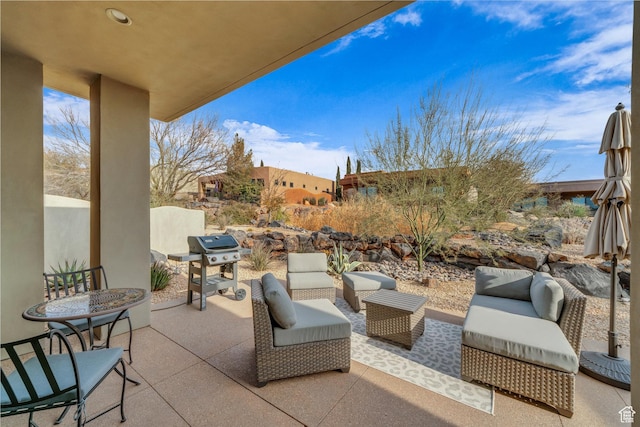 2090 N Tuweap Dr Unit 56, St George, UT 84770 - view of patio featuring outdoor lounge area and grilling area