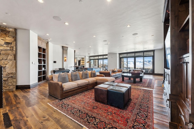 8435 N Ranch Garden Rd, Park City, UT 84098 - living area with wood finished floors, recessed lighting, and baseboards