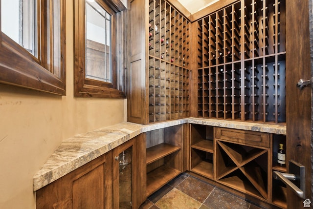8435 N Ranch Garden Rd, Park City, UT 84098 - wine cellar with dark stone finish floors