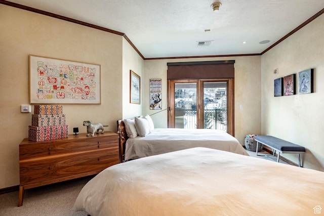 751 Main St Unit 415, Park City, UT 84060 - carpeted bedroom with ornamental molding and access to exterior