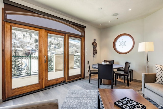 751 Main St Unit 415, Park City, UT 84060 - doorway featuring a wealth of natural light and light hardwood / wood-style floors