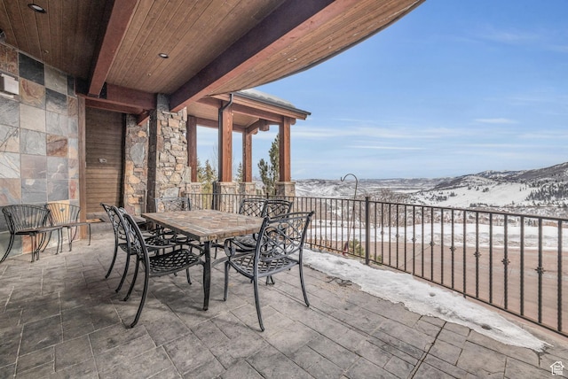 4230 Moosehollow Rd, Park City, UT 84098 - snow covered patio with a mountain view