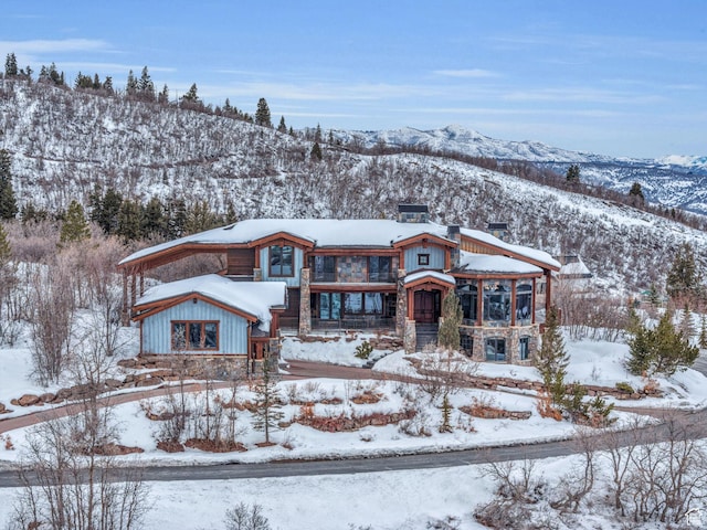 4230 Moosehollow Rd, Park City, UT 84098 - view of front of house with a mountain view