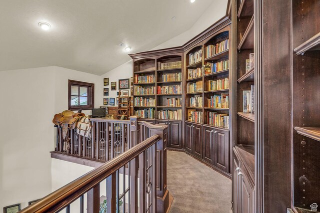 4230 Moosehollow Rd, Park City, UT 84098 - hall featuring lofted ceiling and light carpet