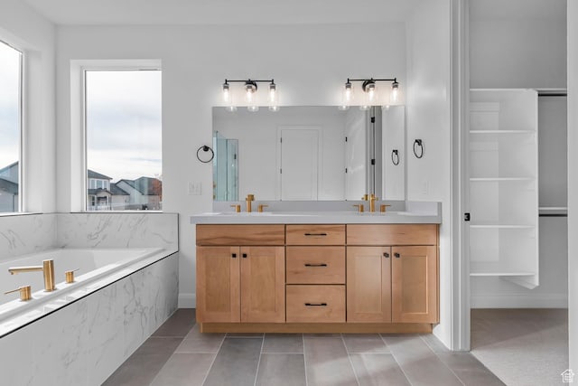1137 W 2275 S, Syracuse, UT 84075 - bathroom with vanity and shower with separate bathtub
