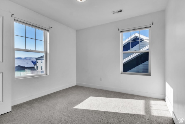 view of carpeted spare room