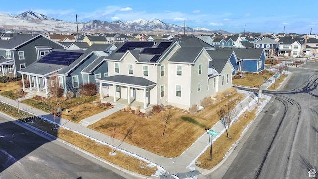 drone / aerial view with a mountain view