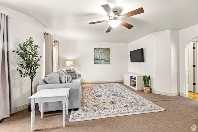 9317 N Prairie Dunes Way, Eagle Mountain, UT 84005 - carpeted living room featuring ceiling fan