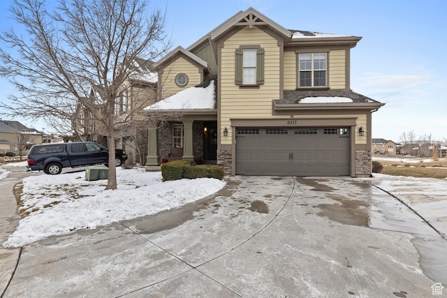 front facade featuring a garage