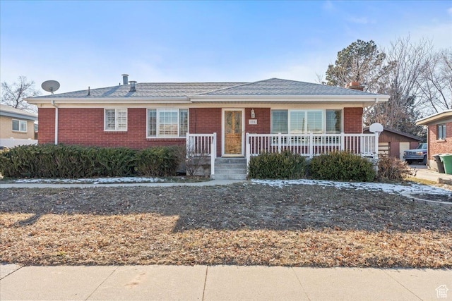 view of single story home