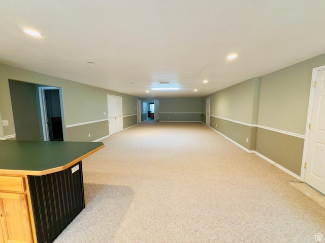 1839 E River Bottom Rd, Springville, UT 84663 - finished basement with light colored carpet and recessed lighting
