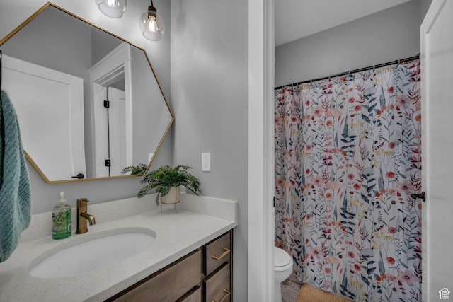 1932 W 200 N, Kaysville, UT 84037 - bathroom featuring vanity, toilet, and a shower with shower curtain