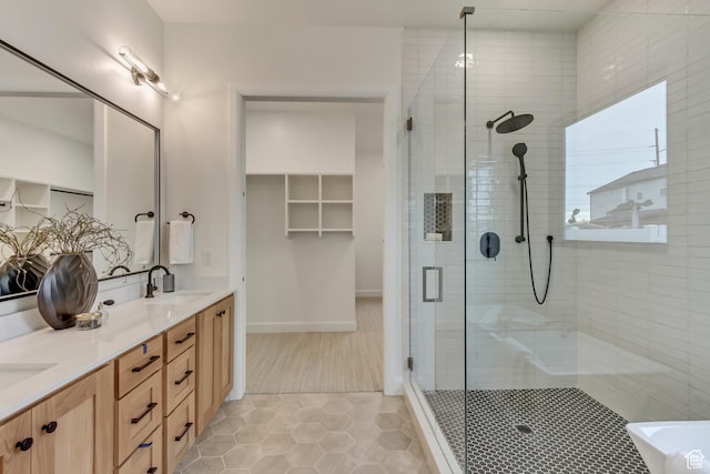 909 W 1180 N, Pleasant Grove, UT 84062 - full bathroom featuring a stall shower, tile patterned flooring, and double vanity